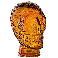 Couronne - 10" Glass Sugar Skull - Orange