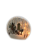 Stony Creek - Frosted Glass - 10" Round Lighted - Snowy Birdhouses