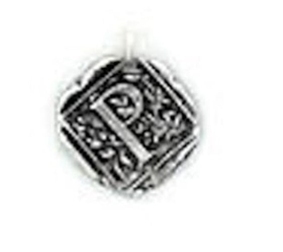 Wax Insignia - Seal Charm - Silver Plated - "P"