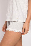 Pretty You London - Organic Cotton Cami Short Set - Grey Ecru - Size 10-12