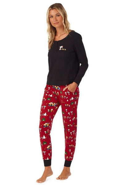 BedHead Pajamas - L/S Crew Joggers PJ Set - Winter Fun - X-Large