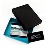 Stewart Stand - Stainless Steel Zipper Wallet - Black & Cobalt
