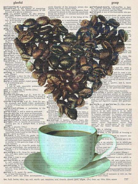 ArtNWordz -  Vintage Recycled Dictionary Print - Coffee Love