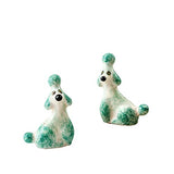 Hannah Turner - Salt & Pepper Shaker Set - Green Poodle