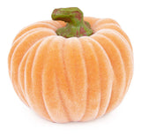 Boston International Decorative Tabletop Velvet Pumpkin, 3 x 3-Inches, Orange