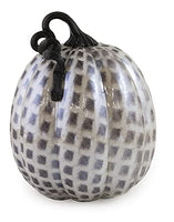 Boston International - Large Glass Pumpkin - 
 Black & White Check
