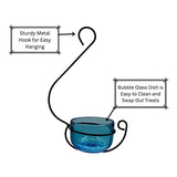 GC - Backyard Essentials - Glass Hummingbird Treat Feeder - (Blue)