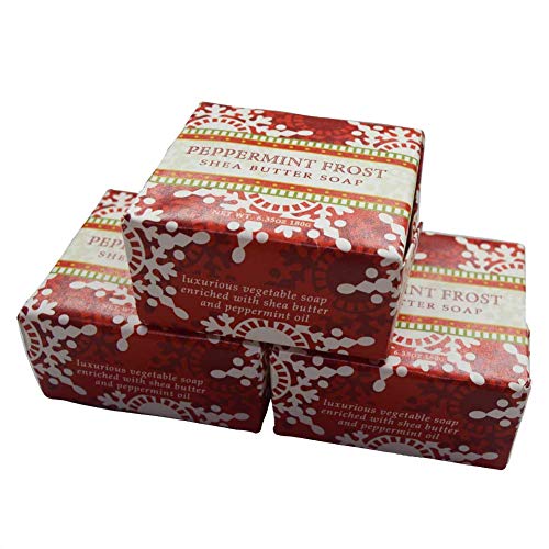 Greenwich Bay - 6oz Holiday Shea Butter - 3 Bar Soaps - Peppermint Frost