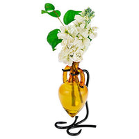 Couronne - Amphora Recycled Glass Vase & Metal Stand - Lime