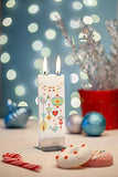 Flatyz - Twin Wick Flat Candle - Winter Birds On White