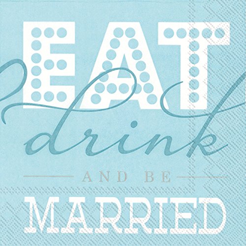 Boston International - 3-Ply 5" Cocktail Napkins - Eat Drink & Be Married