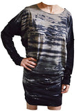 Rock Cotton - Long Sleeve Versatile Tunic - Tie-Dye Black & Tan - Quartz