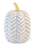 Boston International - Polyresin Pumpkin - Gray Chevron