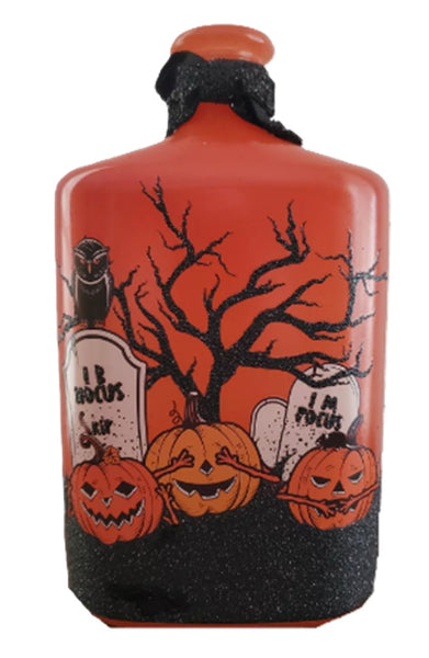 Stony Creek - See No Evil Pre-Lit Glass Bottle with Ribbon - Halloween Light