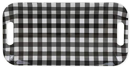 Boston International - 15" x 8" Melamine Serving Tray - Black & White Check