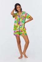 BedHead - S/S Shorty Jersey PJ Set - Jungle Leaves - Medium