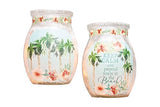 Stony Creek - Frosted Glass - 3" Lighted Vase - At The Beach - Keep Calm