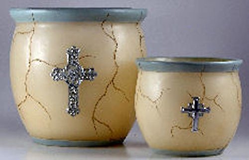 Encore - Tealight Holders - Spiritual Harvest - Crackled Lt Blue - Set of 2