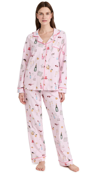 BedHead - Classic Cotton L/S Pajama Set - Let's Do Brunch - Large (US 12-14)