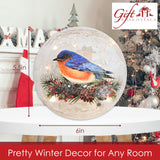 GC - Bluebird Crackle - 6" LED Lighted Crackle Glass Globe