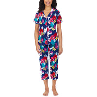 BedHead - Short Sleeve Cropped PJ Set - Painter's Floral - Medium