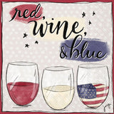 Boston International - 3-Ply 5" Cocktail Napkins 20 Count - Red Wine & Blue