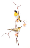 Bovano - Wall Sculpture - Yellow Throated Warbler Pair