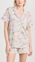 BedHead - S/S Shorty Stretch Jersey PJ Set - Cottage Garden - Large