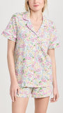 BedHead - S/S Shorty Stretch Jersey PJ Set - Cottage Garden - Large