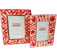 Tozai Home - 4x6 & 5x7 Captiva Coral Frame Set - Dots & Dash