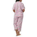 BedHead - S/S Stretch Jersey Cropped PJ Set - Flamingo Bay - Large (12-14)