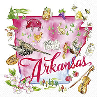 Boston International - 3-Ply 5" Cocktail Napkins - State Collection - Arkansas