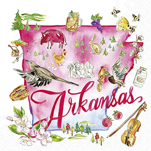Boston International - 3-Ply 5" Cocktail Napkins - State Collection - Arkansas