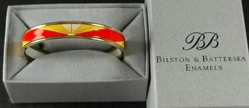 Bilston Battersea Enamels - Bangle Bracelet - Orange Sunset