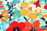 Olivia's Home - 32" x 22" Accent Rug - Wildflower Garden On Teal