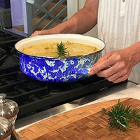 Golden Rabbit Enamelware - 5 Qt. Sauté Pan - Cobalt Swirl