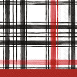 Boston International - 3-Ply 6.5" Lunch Napkins - Boston Plaid - Red