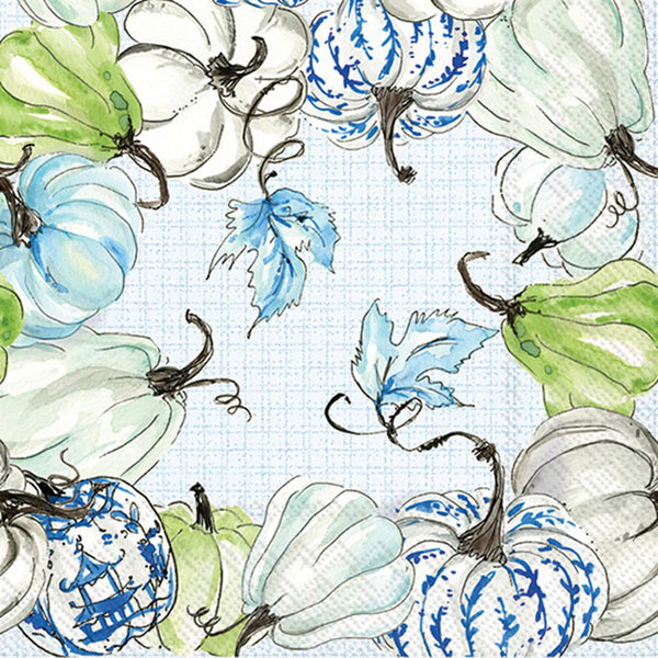 Boston International - 3-Ply 6.5" Lunch Napkins 20 Count - Chinoiserie Stacked Pumpkins