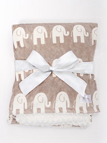 Little Adventures Baby Laundry Home Elephants Ivory Tile Jumbo Blanket