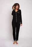 Pretty You London - Bamboo Pajama Set - Black - Size 14