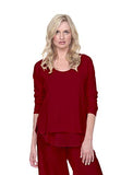 PJ Harlow - 3 Piece Long Sleeved Lounge Set - Red - Small