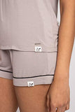 Pretty You London - Bamboo Cami Shorts PJ Set - Mink - Size 14