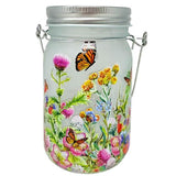 GC - 5.5" LED Frosted Glass Mason Jar - Field of Monarchs
