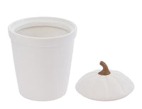 Boston International - 5"x7" Pumpkin Shaped Popover Dish & Lid - White