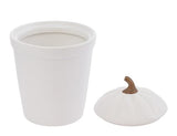 Boston International - 5"x7" Pumpkin Shaped Popover Dish & Lid - White