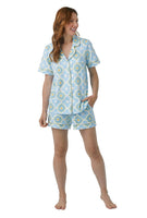 BedHead - Short Sleeve Shorty PJ Set - Garden House Tile - X-Small (2-4)