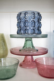 Boston International - 8.25" Round Codi Glass Vintage-Inspired Cake Stand - Sage Green