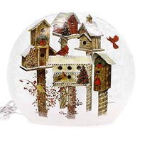 Stony Creek - Frosted Glass - 10" Round Lighted - Mixed Birdhouses