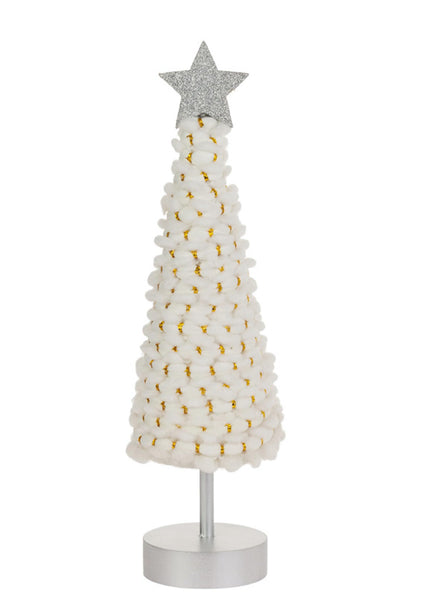 Boston International - Small Cone Christmas Tree - White & Gold w/ Star