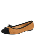 Patricia Green - Gia Suede Ballet Flat - Tobacco/Black - Size 7